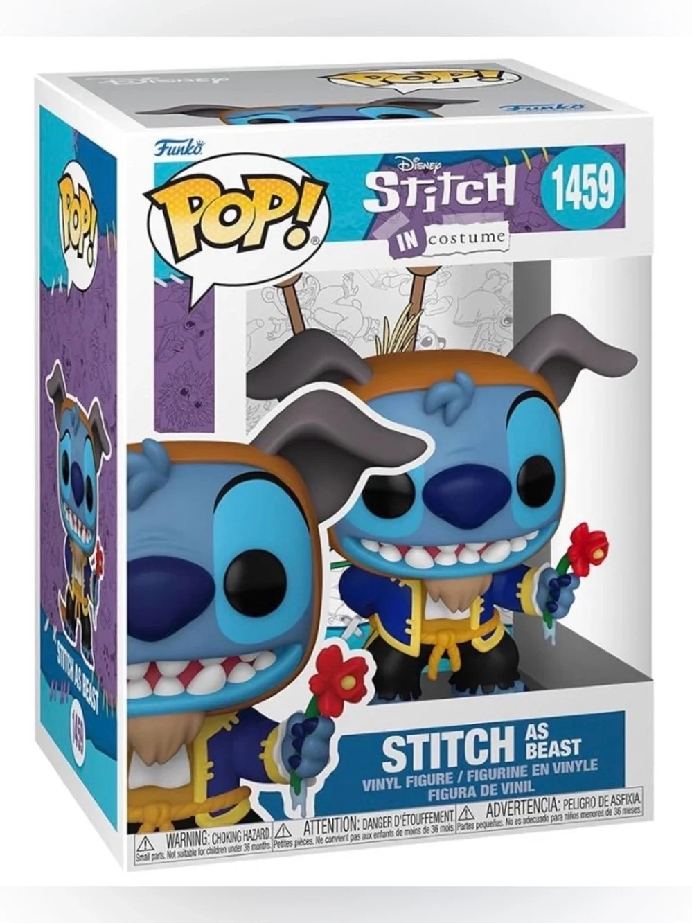 Funko Pop 1459 Stitch as Beast: Lilo & Stitch Pop! Disney - Picture 1 of 8